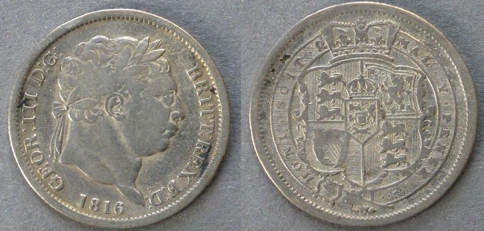Great Britain. George III shilling, 1816 Great Britain. George III shilling, 1816