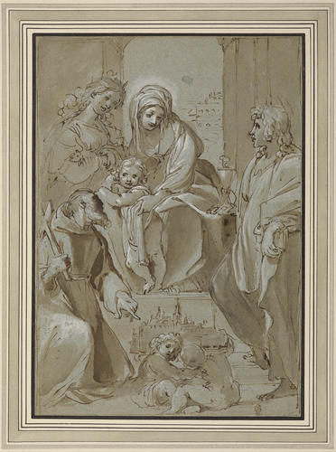 Virgin & Child with St Catherine, St John the Evangelist & St Francis