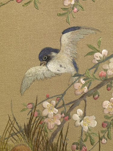 Embroidered folding screen Embroidered folding screen