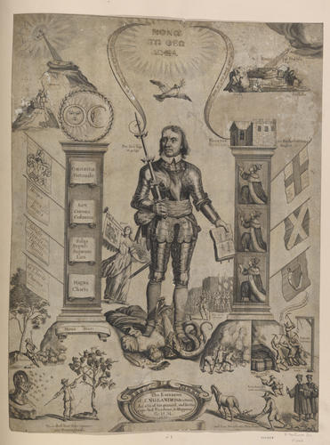 Oliver Cromwell between Two Pillars