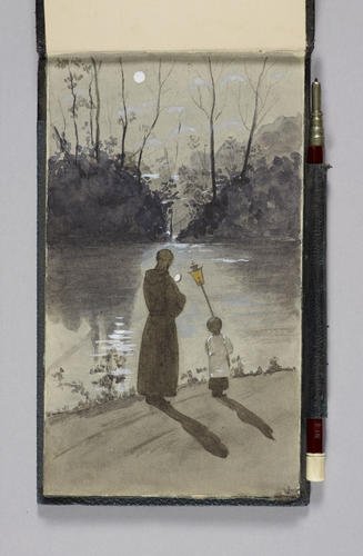 Master: Queen Alexandra's Sketchbook
Item: A monk by a lake