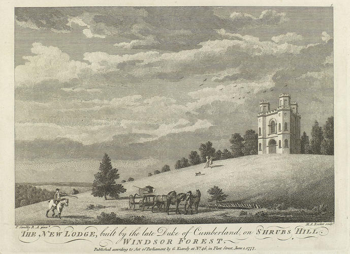 The New Lodge, built by the late Duke of Cumberland, on Shrubs Hill, Windsor Forest The New Lodge, built by the late Duke of Cumberland, on Shrubs Hill, Windsor Forest