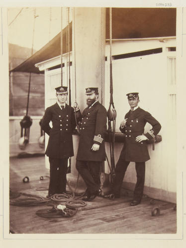 Commander Lord Ramsay, Captain Henry Fairfax, Lieutenant ES Evans Commander Lord Ramsay, Captain Henry Fairfax, Lieutenant ES Evans