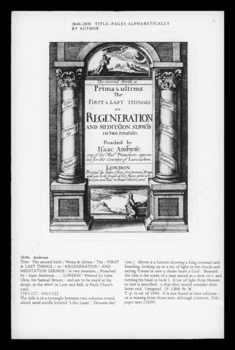 Ambrose: Title page of Ambrose: Title page of