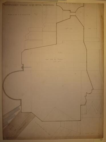 St Mildred's church, Whippingham: detail drawing no. 25 (cill of the lantern) St Mildred's church, Whippingham: detail drawing no. 25 (cill of the lantern)