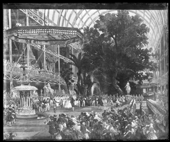 Glass plate negative of The Inauguration of the Great Exhibition: 1 May 1851 Glass plate negative of The Inauguration of the Great Exhibition: 1 May 1851