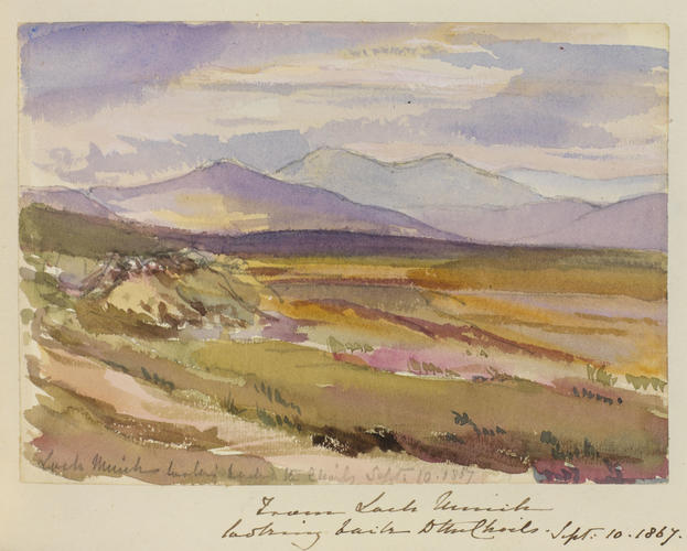 Master: SKETCHES FROM NATURE V. R. 1863 TO 1867
Item: Loch Muick looking back at the Choils