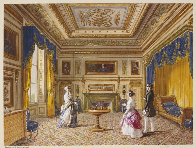 Royal visit to Louis-Philippe: bedroom of Madame Adelaide at the Chateau d'Eu