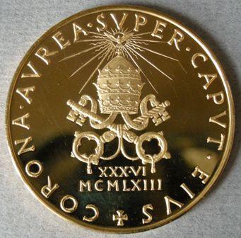 Vatican City. Medal commemorating the Coronation of Pope Paul VI, 1963