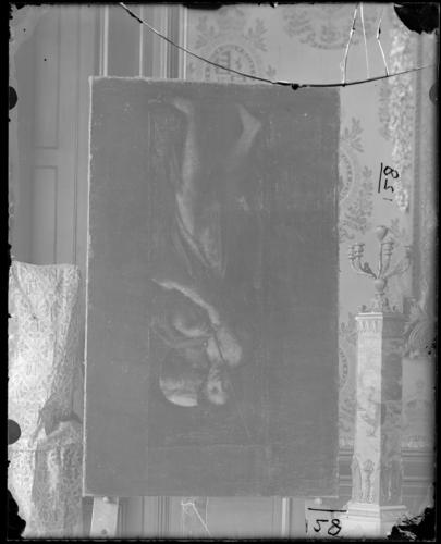 Glass plate negative of a painting of St John the Baptist Glass plate negative of a painting of St John the Baptist