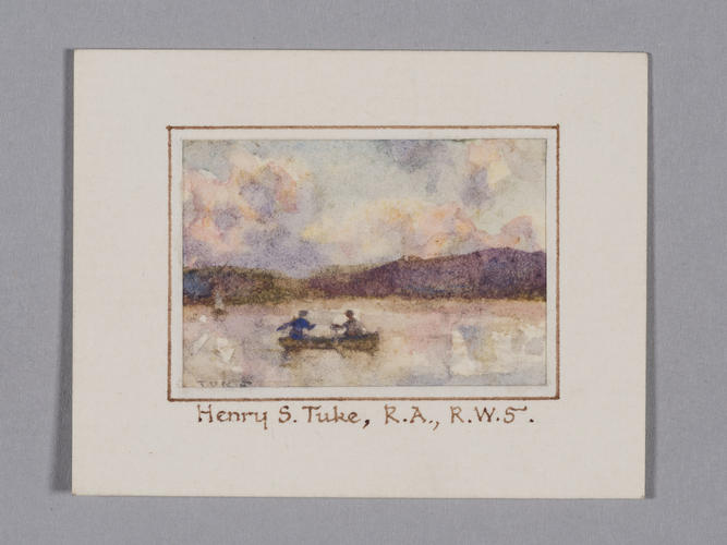 Two men in rowing boat