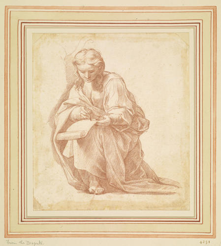 The Disputa: a seated figure, writing The Disputa: a seated figure, writing