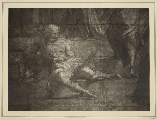 Master: Set of seven photographs of the cartoon for 'The School of Athens'
Item: A detail from the cartoon for 'The School of Athens' Master: Set of seven photographs of the cartoon for 'The School of Athens'
Item: A detail from the cartoon for 'The School of Athens'