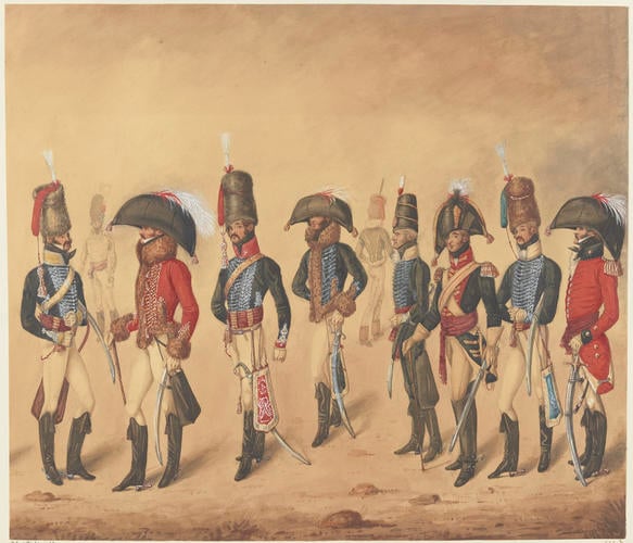 Sixteen Cavalry Officers. About 1806