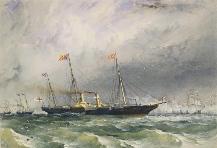 The Royal Yacht Victoria and Albert II at sea