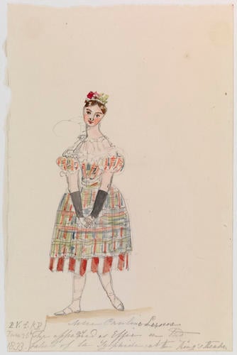 Master: PRINCESS VICTORIA SKETCHES 1
Item: Mlle Pauline Leroux as she appeared as Effie in the ballet of La Sylphide at the King's Theatre