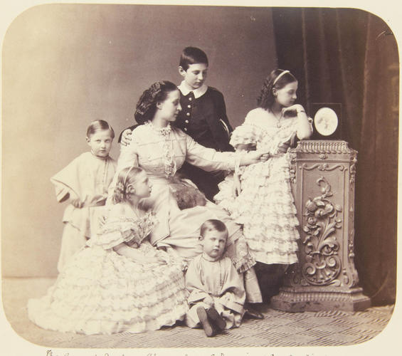 Alexandra Josefovna, Grand Duchess Constantine of Russia, and her children, c. 1863 [Photographic Portraits Vol. 4/62 1861-1876]