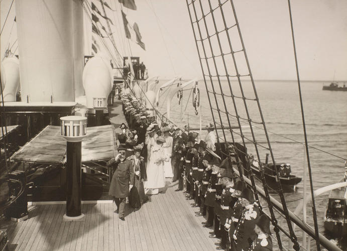 King Edward VII and Dowager Empress Maria Feodorovna in the Bay of Reval, 1908 King Edward VII and Dowager Empress Maria Feodorovna in the Bay of Reval, 1908