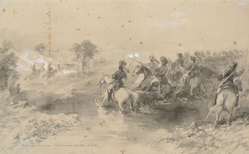 Visit of the Prince of Wales to India, November 1875 - January 1876: Military manoeuvres before Delhi; charge of Probyn's Horse, 14 January