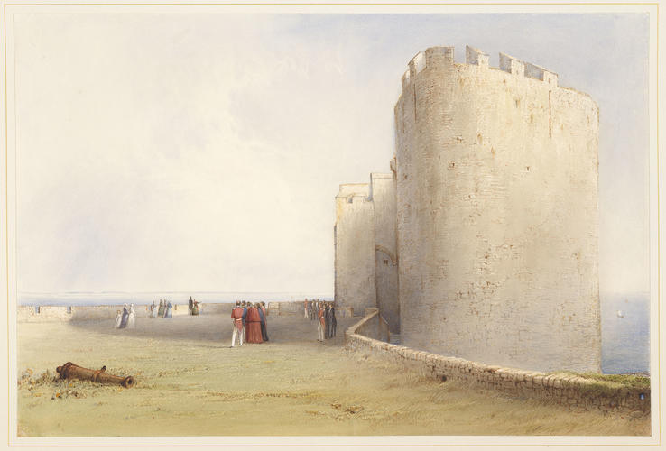 The Queen's visit to Jersey, September 1846: platform and keep of Mont-Orgueil Castle