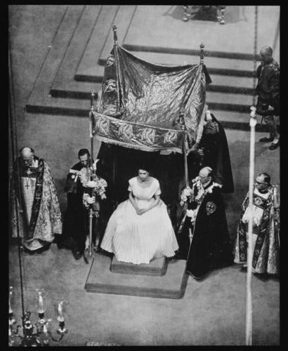 The Coronation, 1953 - seated underneath the canopy