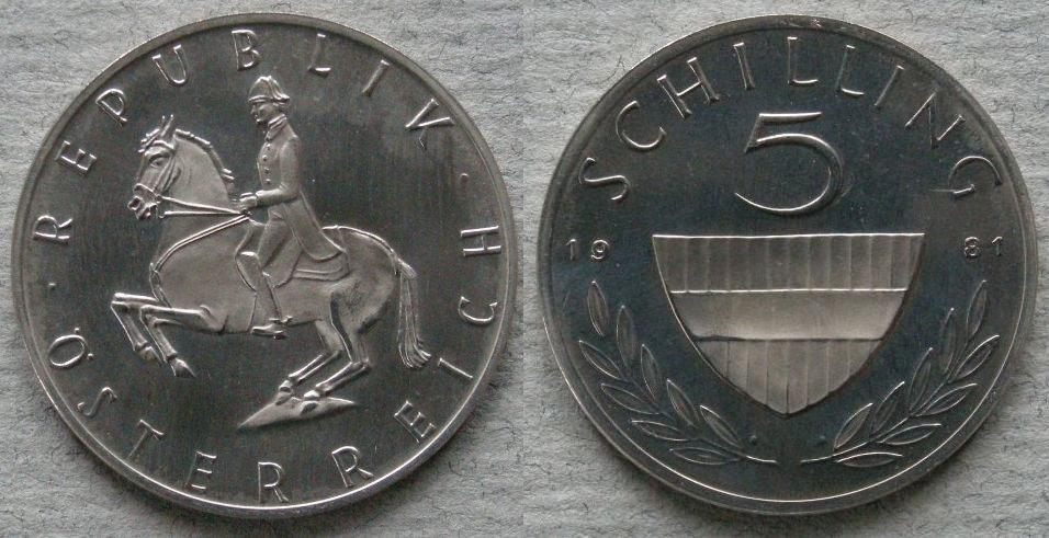 Austria. Proof 5 schilling Austria. Proof 5 schilling