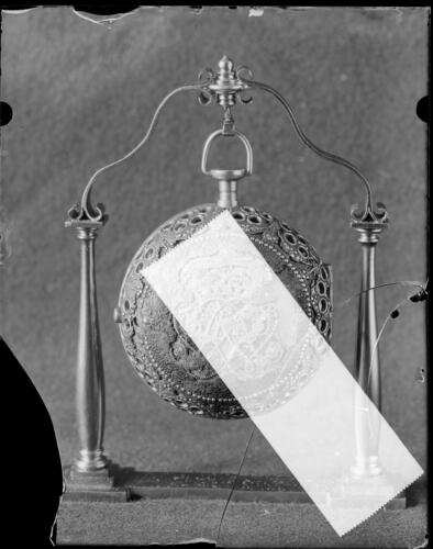 Glass plate negative of a Daniel Quare watch Glass plate negative of a Daniel Quare watch