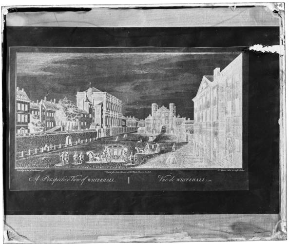 Glass plate negative of a print Glass plate negative of a print