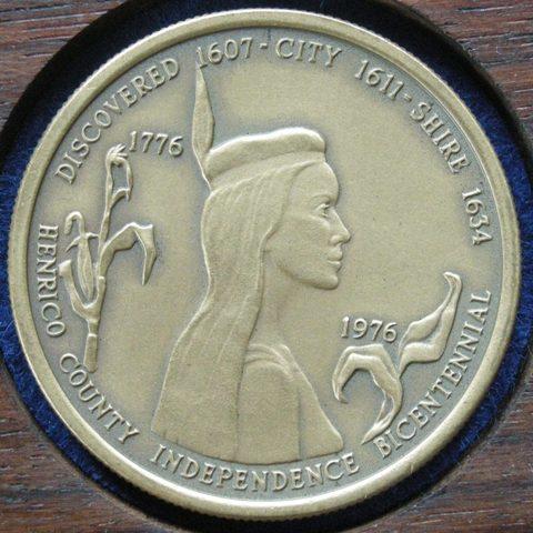 U. S. A. Medal commemorating the Bicentenary of Independence, Henrico County U. S. A. Medal commemorating the Bicentenary of Independence, Henrico County