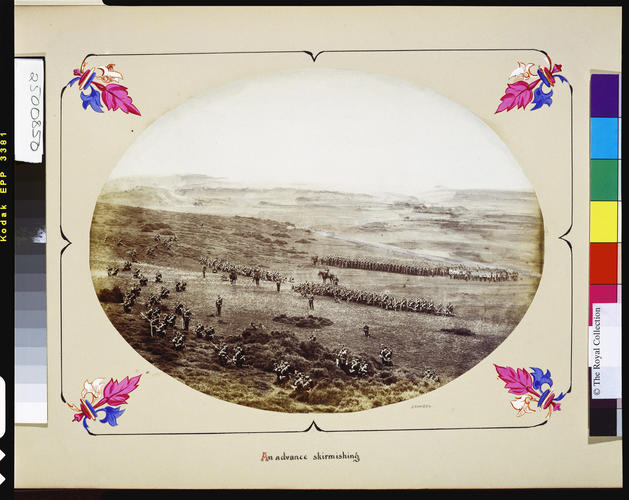 An advance skirmishing. [Souvenirs of soldiering at the Camp Curragh / by EDF]