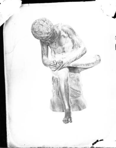 Glass plate negative of a sculpture Glass plate negative of a sculpture