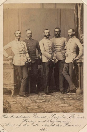 The Archdukes Ernst, Leopold, Rainer, Heinrich and Sigismund of Austria (sons of Archduke Rainer of Austria and Princess Elisabeth of Savoy)