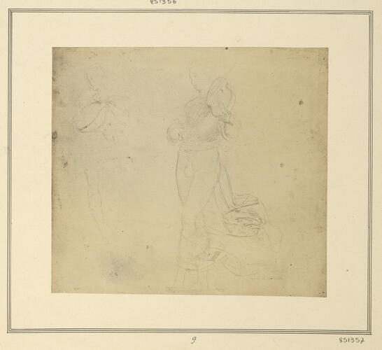 Studies of figures playing musical instruments
