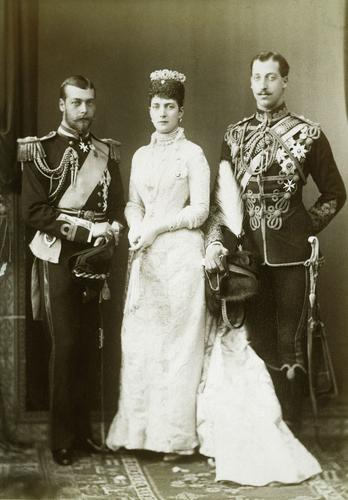 Alexandra, Princess of Wales with her sons, Prince Albert Victor and Prince George, 27th July 1889