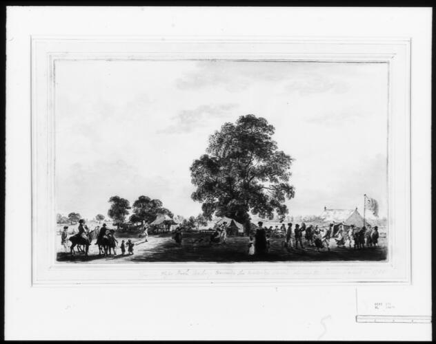 View in Hyde Park looking towards the Uxbridge Road during the Encampment in 1780