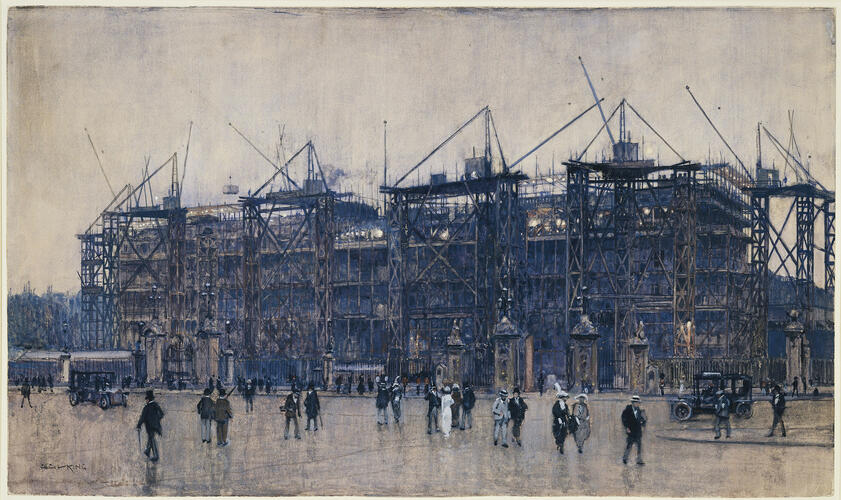 Scaffolding at Buckingham Palace. 1913