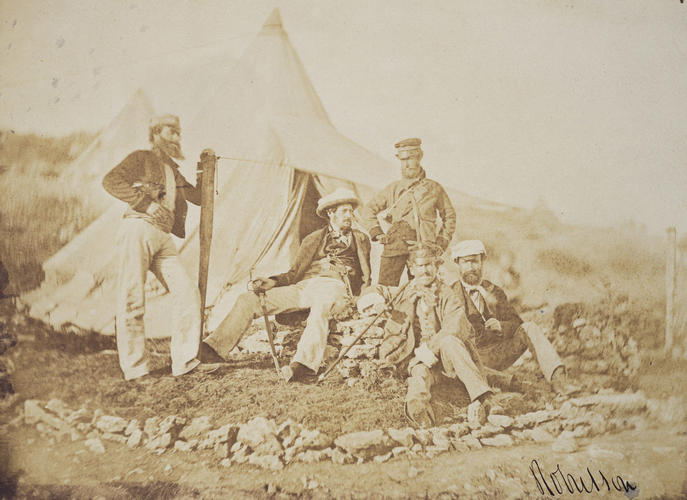 Naval officers at Sebastopol. [Crimean War photographs by Robertson]