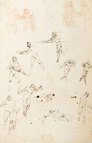 Recto: Various mythological studies. Verso: The Vestal Virgin Tuccia and Psyche awakening Cupid Recto: Various mythological studies. Verso: The Vestal Virgin Tuccia and Psyche awakening Cupid