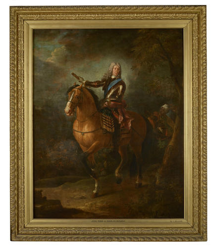 Portrait of a Man on Horseback with a Groom