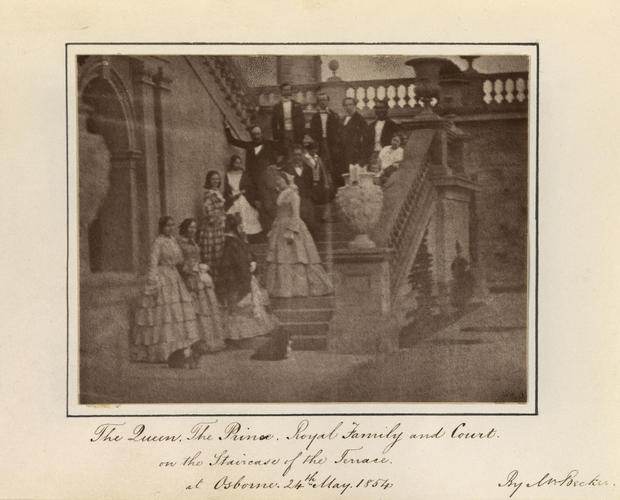 'The Queen, the Prince, Royal Family and Court on the Staircase of the Terrace'
