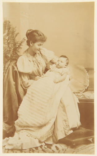 Margaret, Countess of Dalkeith and her infant daughter, Margaret Ida Scott, aged 3 months, Feb. 1894. [Album: Photographic Portraits Vol. 7/65 1892-1898]