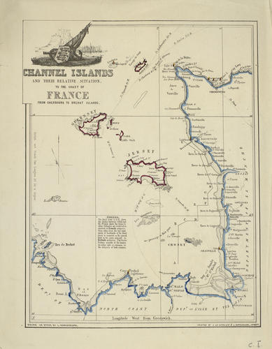 Channel Islands and their relative situation to the coast of France from Cherbourg to Brehat Islands Channel Islands and their relative situation to the coast of France from Cherbourg to Brehat Islands