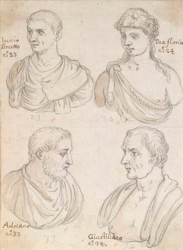 Four antique busts