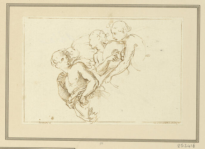 A group of three figures