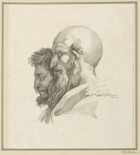 Master: Set of prints reproducing heads from 'The School of Athens'
Item: Heads of two philosophers [from 'The School of Athens']