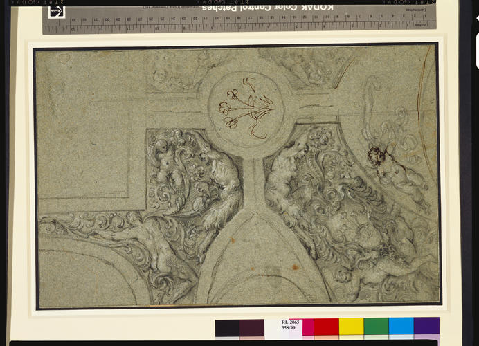 Design for the decorative framework of the ceiling for the Camerino Farnese