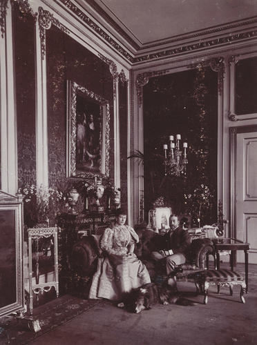 The Duke and Duchess of York in York House, St James's Palace, with Heather