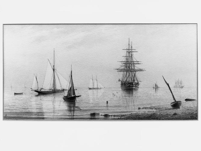 Amber Witch, HMS Edgar, HMS Caledonia and small craft Amber Witch, HMS Edgar, HMS Caledonia and small craft