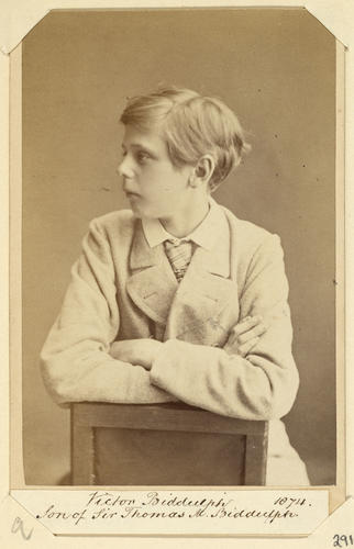 Victor Biddulph, son of Sir Thomas M. Biddulph. 1874. [Royal Household Portraits. Volume 55. ]