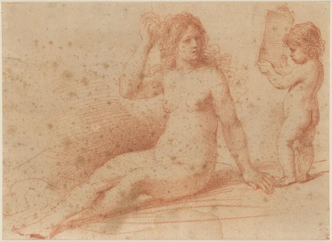 Venus looking at herself in a mirror held by Cupid Venus looking at herself in a mirror held by Cupid